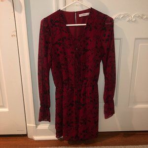 Red and Black Floral Romper